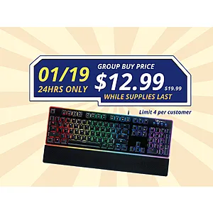 Rosewill NEON K51B Wired Mechanical Gaming Keyboard, RGB Hybrid Mem-chanical (Group buy)