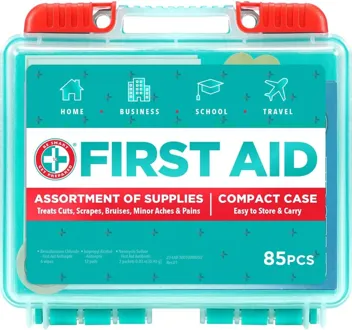 First Aid Kit in Durable Plastic Case (85-Pieces)