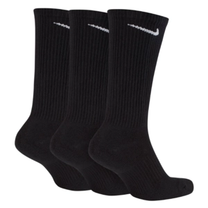 3-Pack Dri-Fit Everyday Plus Cushion Crew Training Socks (Black or White, Size L)