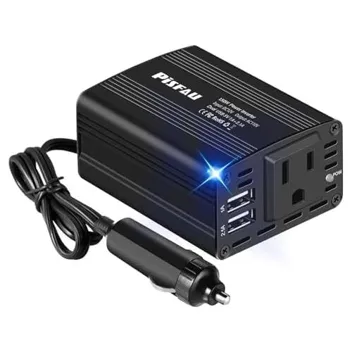 PiSfau 150W Continuous 12-V DC to 110V AC Power Invertor with USB Ports