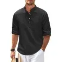 Coofandy Band Collar Casual Henley Shirt