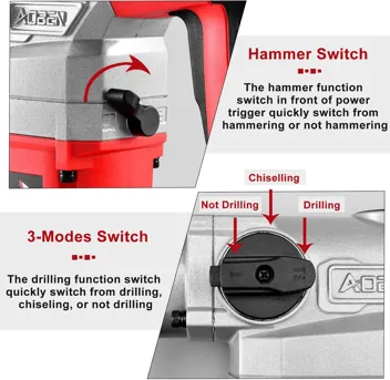 Aoben AB2105C 10A 1-1/4" SDS-Plus Rotary Hammer Drill Kit