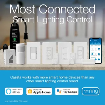 Caseta 150W Smart Lighting Diva Smart Dimmer Switch Kit