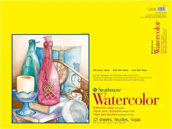 9x12 Strathmore 300 Series Watercolor Paper Pad (12 sheets) w/ Prime