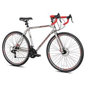 Kent Bicycles Men's 700c Eagle Ridge Adventure Gravel Large Bike (Silver/Red)