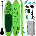 Feath-R-Lite 10'6" Inflatable Paddle Board Stand Up Paddleboard Set (Green Seahorse)