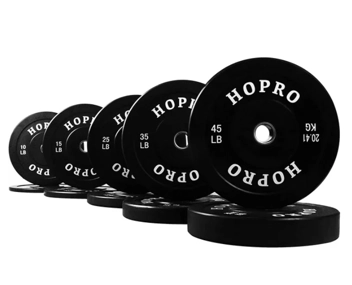 BalanceFrom Hopro Olympic Bumper Plate Weight Plate (260lbs Set)