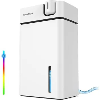 Pluscent 88oz Tank Portable Dehumidifier (Up to 1000sq ft) with Drain Hose, LED Lights