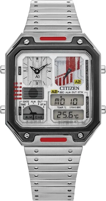 Star Wars Vintage Ana-Digi Quartz Stainless Steel Watch, Rectangular