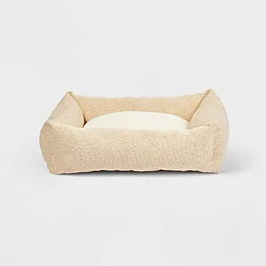 28" x 23" Boots & Barkley Cuddler Dog Bed (Medium, Tan)