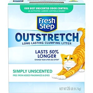 2 x 26 lbs. Fresh Step Outstretch Simply Unscented Cat Litter,