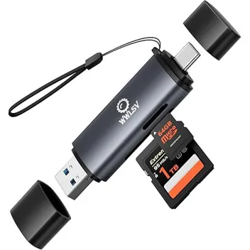 Wwlsv 2-in-1 SD & microSD Card Reader with USB 2.0 & USB-C Ports