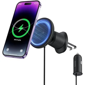 2-in-1 15W MagSafe Magnetic Car Mount & Wireless Charger