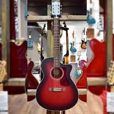 OM-240CE Orchestra Acoustic-Electric Guitar Oxblood Burst