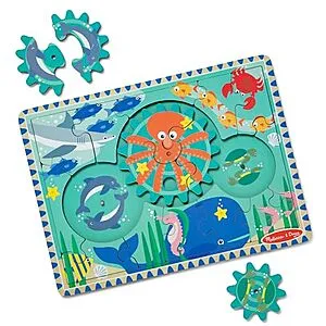 Wooden Underwater Jigsaw Spinning Gear Puzzle (18-Pieces)