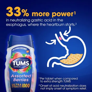 TUMS Ultra Strength Chewable Antacid Tablets (72-Count)