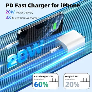 6ft Lightning to USB-C Cable + 2x 20W Wall Charger