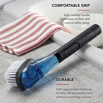 Soap Dispensing Nylon Bristle Sink Brush