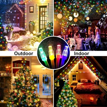 Flvoecn 98ft 300-LLED 8-Mode Outdoor Christmas Lights (Cool White)