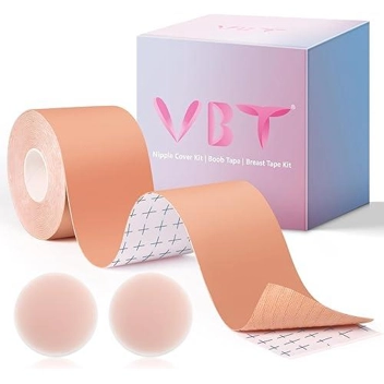 VBT 2" x 16.4ft Breast Lift Tape Kit w/ 2pcs Silicone Nipple Covers