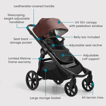 Baby Jogger City Select 2 Single-to-Double Modular Stroller, Flint Sage