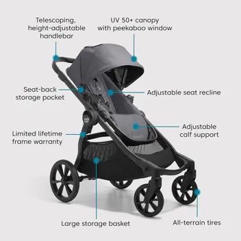 Baby Jogger City Select 2 Single-to-Double Modular Stroller, Flint Sage