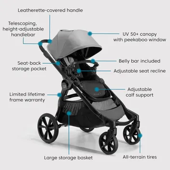 Baby Jogger City Select 2 Single-to-Double Modular Stroller, Flint Sage