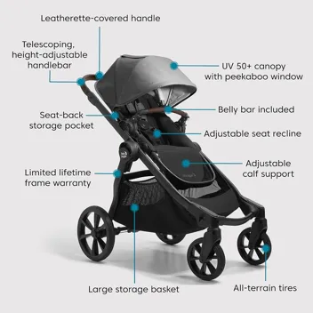 Baby Jogger City Select 2 Single-to-Double Modular Stroller, Flint Sage