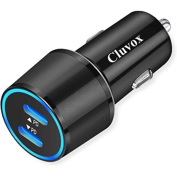 Cluvox 20W Dual USB C Fast Car Charger