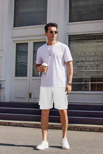 Coofandy Elastic Waist Drawstring Cargo Shorts