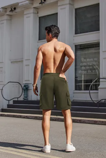 Coofandy Elastic Waist Drawstring Cargo Shorts