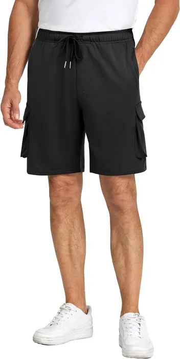 Coofandy Elastic Waist Drawstring Cargo Shorts