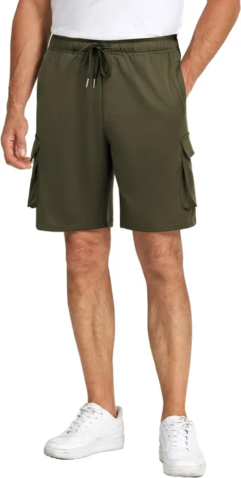 Coofandy Elastic Waist Drawstring Cargo Shorts