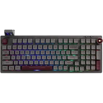 RT100 97 Keys Gasket BT5.0/2.4G/USB-C Mechanical Gaming Keyboard with Customizable Display Screen