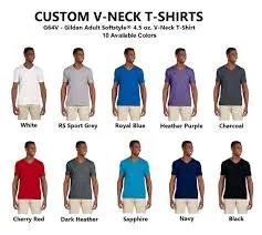 Adult Short Sleeve V-Neck Assorted Color T-Shirt