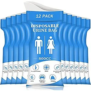 12-Count 800-ml DIBBATU Disposable Urine Bag