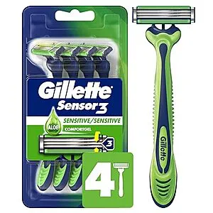 4-Count Sensor3 Sensitive Disposable Razor