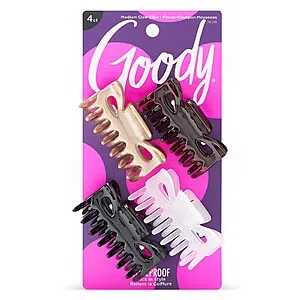 [S&S]: 4-Count Goody Classics Medium Hair Claw Clips