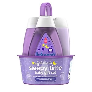 4-Piece Johnson's Sleepy Time Bedtime Baby Gift Set (27.1-Oz Bath Wash, 13.6-Oz Lotion, 13.6-Oz Shampoo, 1 Caddy)