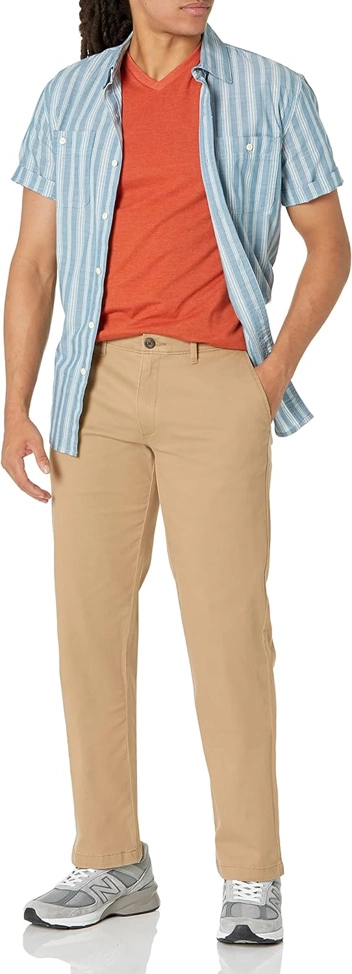 Straight-Fit Casual Stretch Khaki Pants (Nutmeg)