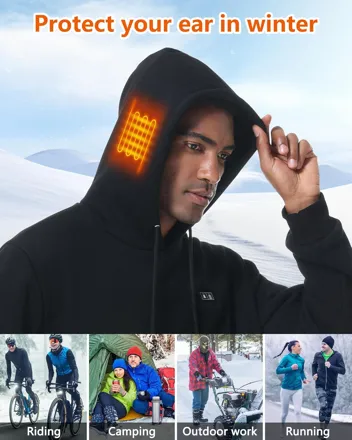 Wueaoa 6-Zone Heated 1000mAh Electric Hoodie