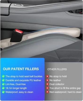 Homaupt Leather Car Seat Gap Filler