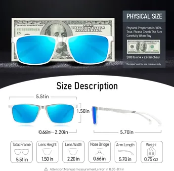 BIRCEN Mens Sunglasses Polarized UV Protection: Classic Shades for Men Driving Fishing with Al-Mg Metal Frame