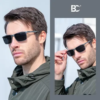 BIRCEN Mens Sunglasses Polarized UV Protection: Classic Shades for Men Driving Fishing with Al-Mg Metal Frame