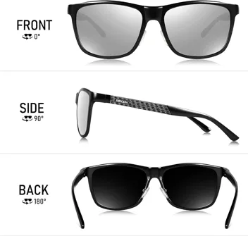 BIRCEN Mens Sunglasses Polarized UV Protection: Classic Shades for Men Driving Fishing with Al-Mg Metal Frame