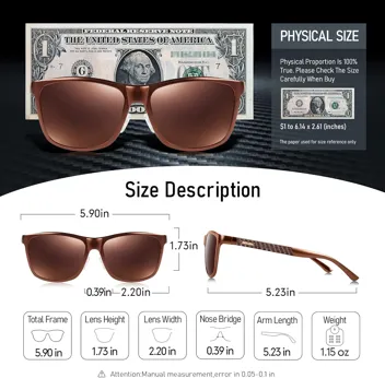 BIRCEN Mens Sunglasses Polarized UV Protection: Classic Shades for Men Driving Fishing with Al-Mg Metal Frame