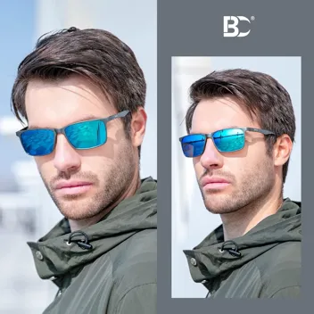 BIRCEN Mens Sunglasses Polarized UV Protection: Classic Shades for Men Driving Fishing with Al-Mg Metal Frame