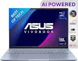 Vivobook S Laptop: 15.6 inch 3K OLED 120Hz Display, Intel Core Ultra 7-155H, Intel Evo Edition AI PC, 16GB RAM, 1TB SSD, Mist Blue - For