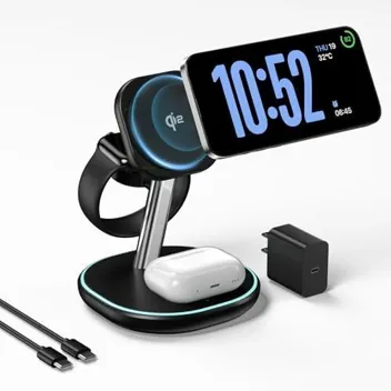 3-in-1 15W Qi2 Wireless Charging Station with Adapter