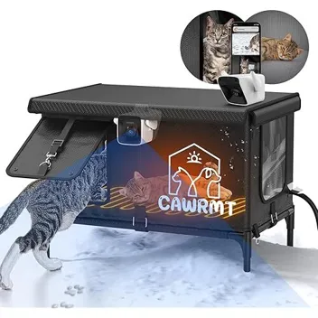 Yansnet XL 1080p Camera Heated Cat House (26.7"x 21.6")